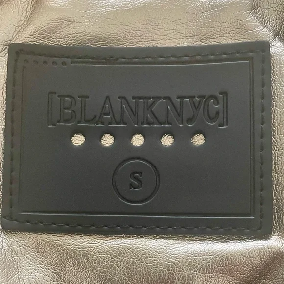 BLANK NYC Champagne Metallic Gold Faux Leather Motorcycle Jacket Women’s Small - Picture 4 of 9